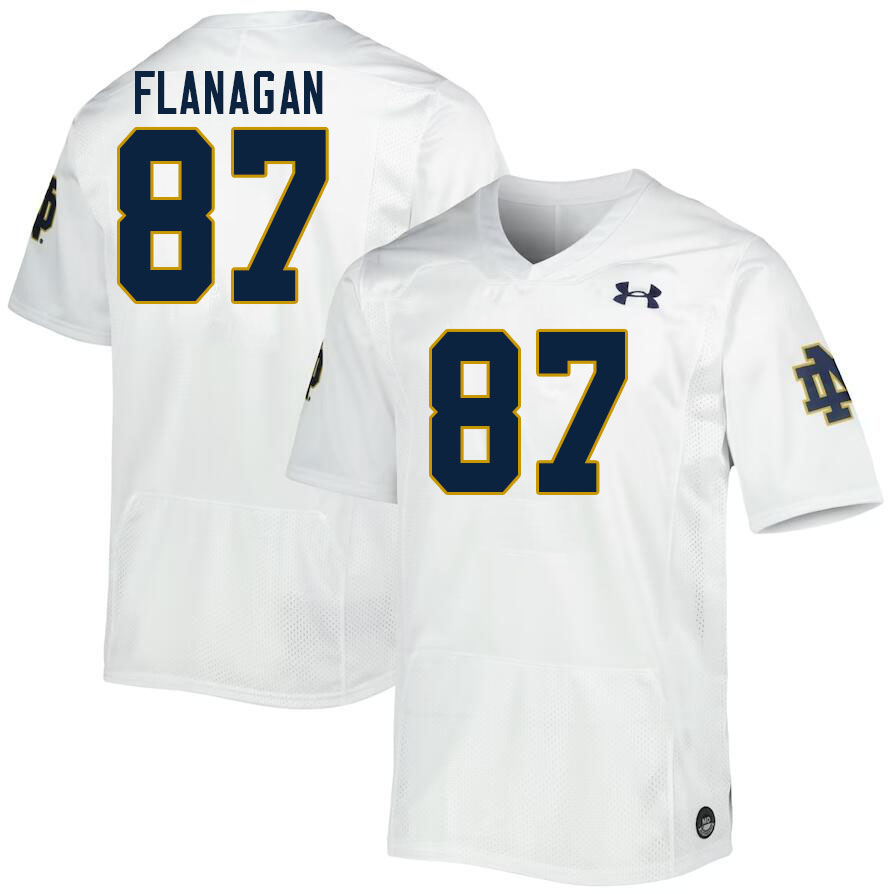 Men #87 Cooper Flanagan Notre Dame Fighting Irish College Football Jerseys Stitched Sale-White - Click Image to Close